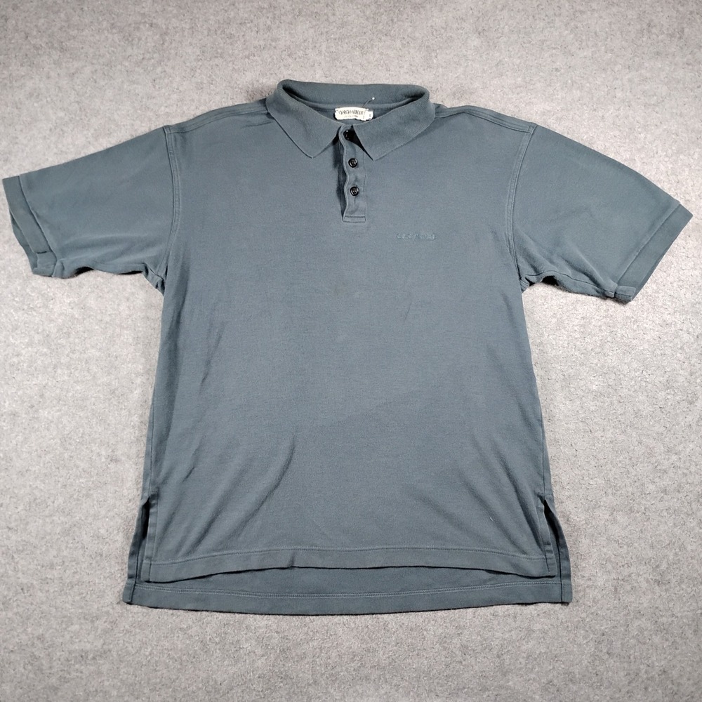 Giorgio Armani Le Collezioni Men's Teal Grey Embroidered Polo Shirt Size M